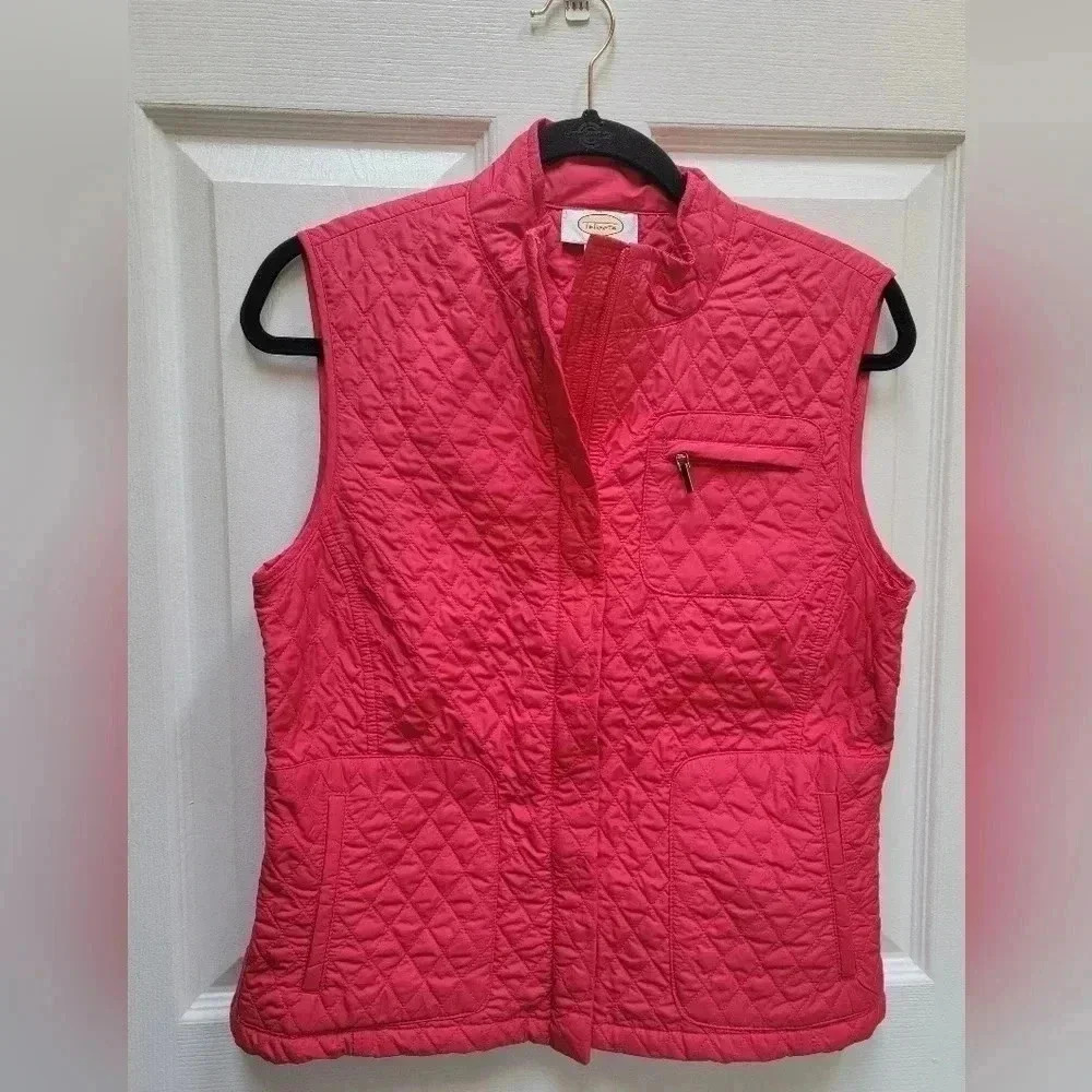 Talbots Womens Quilted Full Zip Vest w/Pockets Size Small